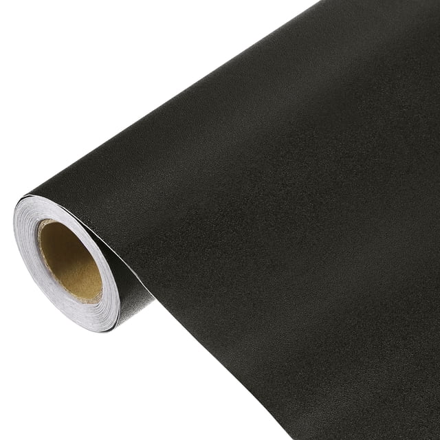 Uxcell Papel Tapiz Autoadhesivo y Despegable Papel Contacto Color Sólido Vinilo Papel de Pared Decorativo Negro 197"x15.7"