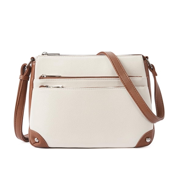 Bandolera WESTBRONCO de tamaño mediano con hombro beige/marrón