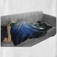thumbnail image 5 of Earth Soft Flannel Fleece Throw Blanket, Astrophotography of Rising Sun over Globe with Starry Space Print, Cozy Plush for Indoor and Outdoor Use, 60" x 80", Night Blue Multicolor, by Ambesonne, 5 of 5