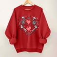 thumbnail image 2 of Skeleton Heart Sweatshirt Valentines Day Gothic Love Graphic Pullover Long Sleeve Crewneck Tops Edgy Skull Shirt, 2 of 6