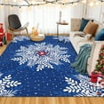 thumbnail image 3 of Christmas Area Rug, Non-Slip Washable Snowflake Living Room Rug, Soft Low Pile Rug Holiday Decor Xmas Floor Carpet for Living Room, Bedroom, 3 of 12
