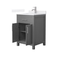 thumbnail image 2 of Beckett 24" Dark Gray Single Vanity & White Quartz Top (1-Hole) & Nickel Trim, 2 of 5