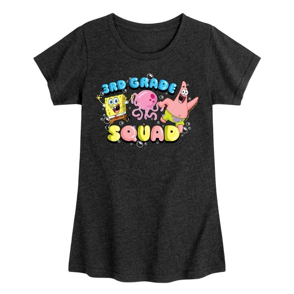 SpongeBob SquarePants - 3rd Grade Squad - Toddler & Youth Girls Short Sleeve Graphic T-Shirt