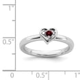 thumbnail image 5 of Garnet Sterling Silver Heart Ring, 5 of 5