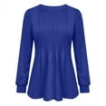 thumbnail image 4 of VEKDONE Long Sleeve Shirts for Women Fall Loose Fit Pleated Tops Solid Color Casual Lightweight Blouses Dressy Scooped Neck Tunic Tops for Leggings, 4 of 5
