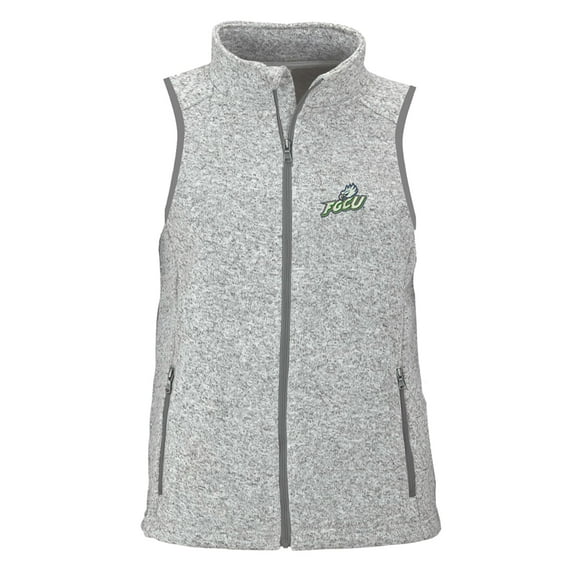 Women's Heather Gray Florida Gulf Coast Eagles Summit Fleece Full Zip Sweater Vest