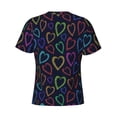 thumbnail image 6 of Vsdgher Colored Hearts Print Men's Dry Fit Mesh Athletic Shirts Moisture Wicking Tennis T-Shirt Tops, 6 of 9