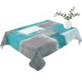 thumbnail image 2 of Turquoise Grey Ombre Table Cloth Waterproof Tablecloths, Abstract Vintage Oil Painting Tablecloth Dining Table Cover for Kitchen Party Tabletop Outdoor, Rectangle Tablecloth 60x102 Inch, 2 of 9
