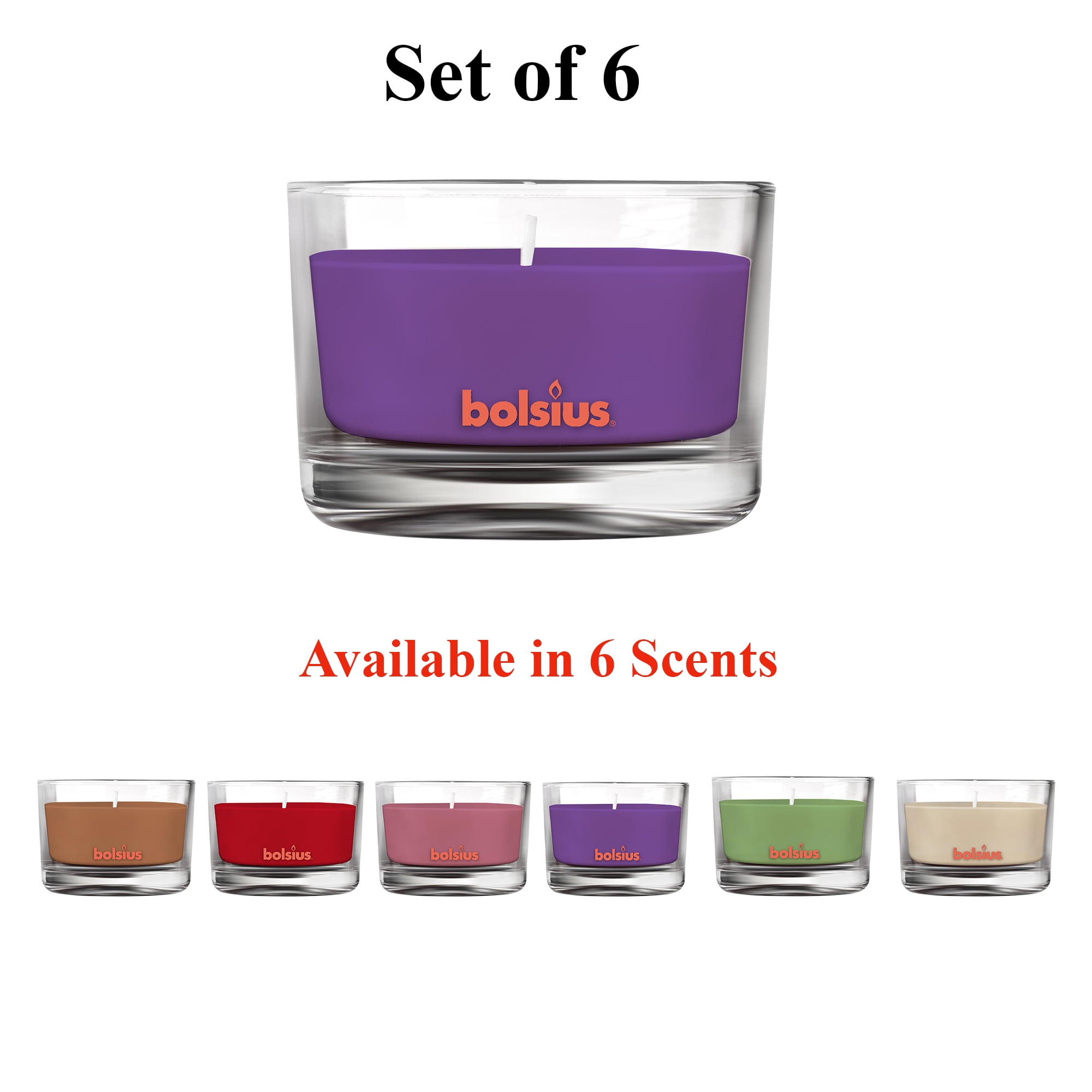 Baron Fobie bijvoeglijk naamwoord Bolsius Pomegranate Scented Candles Set of 6 Set In Glass 3.5" x 2.5 " -  Walmart.com