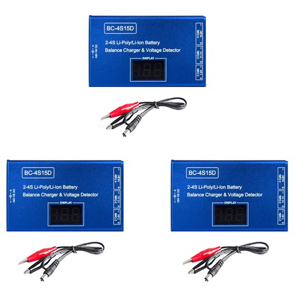 3X BC-4S15D Battery Lipo Li-Ion Balance Charger Voltage Detector LCD Digital Display Balance Charger for RC Battery