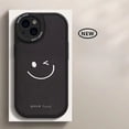 thumbnail image 4 of Funda de cuero minimalista con sonrisa para iPhone, carcasa inferior a prueba de golpes para modelos 13 Pro Max Mini, 12, 11, 14, 15 Pro, X, XS, XR, 7, 8, 14, 15 Plus, SE2020, 4 of 4