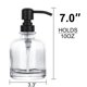 thumbnail image 2 of Dispensador de jabón de manos en tarro de vidrio transparente grueso de 2 piezas con bomba de acero inoxidable negro mate Dispensador de botella redonda Boston transparente de 12 onzas con bomba inoxi, 2 of 5