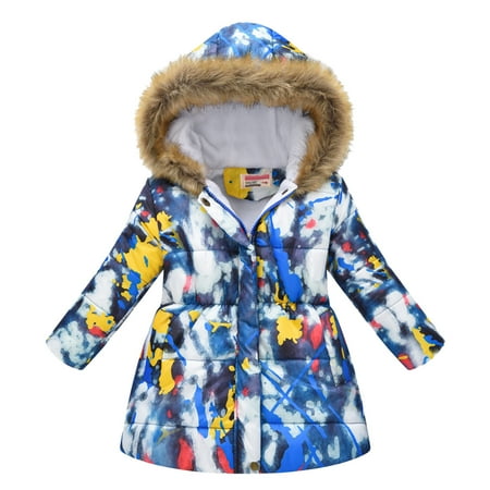 

baby girl clothes Kids Boys Tie-Dye Thick Warm Parkas Hooded Windproof Coat Outwear Clothes
