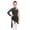Black, variant on Kids Girls Figure Skating Dress Lyrical Irregular Skirted Leotard Ballet Contemporary Dance Dress Purple 16