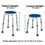 PCP Adjustable Padded Round Safety Stool, White,