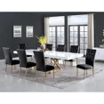 thumbnail image 4 of Velvet Tufted Dining Chair Set of 4, Modern Dining Room Upholstered Chairs, Gold Accent Legs, Black, 4 of 4