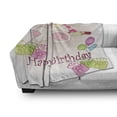 thumbnail image 3 of Birthday Party Soft Flannel Fleece Blanket, Baby Girl Birthday with Teddy Bears Toys Balloons Surprise Boxes Dolls Image, Cozy Plush for Indoor and Outdoor Use, 60" x 80", Pale Pink, by Ambesonne, 3 of 6