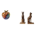 thumbnail image 1 of Figura decorativa de resina con forma de gato. Ideal para sujetalibros, mesa o como adorno. Pintada artesanalmente. Ecológica. Perfecta para la oficin, 1 of 8