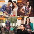 thumbnail image 4 of Pioneer Flower Floral Print Pattern Apron-Garden Aprons for Women with Pockets-Cotton Linen Waterproof Kitchen Cooking Gardening Aprons Adjustable for Kitchen,Cooking,BBQ and Salon 33x27 Inch, 4 of 7