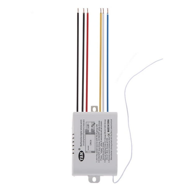Interruptor de control remoto inalámbrico digital de luz de lámpara de 3 vías ON / OFF 220V