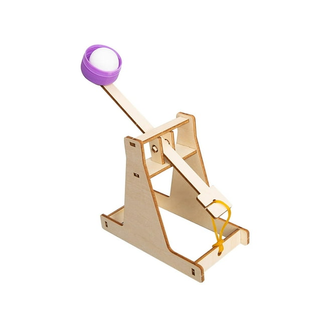 DIY Lanzamiento de madera Bola de construcción Rompecabezas Juguete educativo Fácil ensamblaje Rompecabezas Experimento científico Juego de mesa para CUTICAT Juguetes educativos artesanales