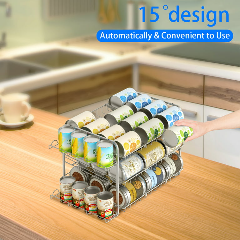 Flagship FlagShip Pantry Food Can Rack Organizer, 3-Tier Stackable Soup  Vegetable Canned Food Dispenser Organizers Storage, Pantry Can