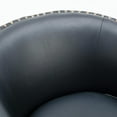 thumbnail image 3 of Tyler Midnight Blue Faux Leather Swivel Arm Chair with Nailhead Trim, 3 of 13