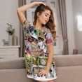 thumbnail image 3 of Daiia pets and birds Collage Print Women's Nightshirt Soft Nightgowns for Women Short Sleeve dress Short-sleeved Sleepwear, 3 of 6