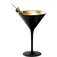 thumbnail image 2 of Stölzle Lausitz Olympia 8 Oz Martini Glasses (Set of 2) - Sleek Design with Shimmery Finish, Lead-Free Crystal, Dishwasher Safe, Gatsby-Themed Elegance for Cocktail Lovers (Black/Gold), 2 of 5