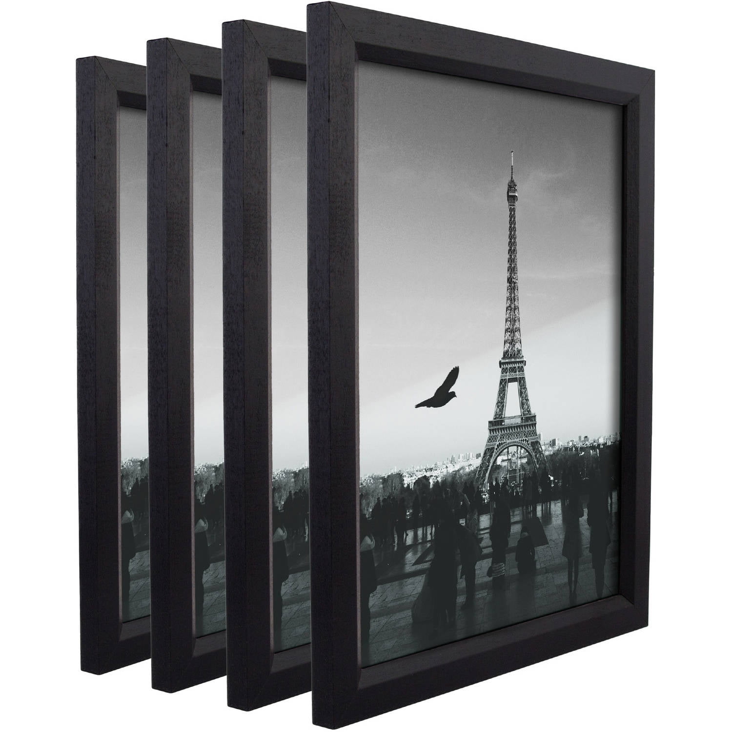 Craig Frames Simple Black Hardwood Picture Frame, Set of 4