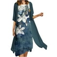 thumbnail image 1 of CHOK Robes pour Mère de la Mariée Ensemble Deux Pièces pour Femmes Robe Midi à Imprimé Floral avec Cardigan en Mousseline de Soie Formelle de Fête Sans Manches Grande Taille Robes d'Invitée de Mariage pour Femmes 2024 Tenue de Villégiature, 1 of 4