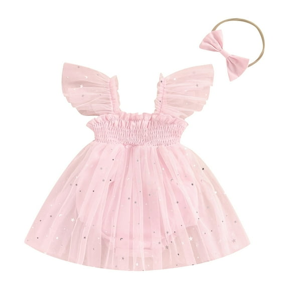 Generic Toddler Kid Baby Girl Strap Sleeveless Romper Children'S Cute Animal Short Sleeve Bodysuit Girl Summer Fly Sleeve Mesh Sequin Crawl Suit Wrap Around Suit Long Sleeve Holiday Bodysuit