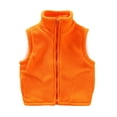 thumbnail image 2 of Girls' Fleece Tank Top with Zipper and Tie Shoulder for Winter, Warm Thick Solid Color Top for Daily Wear, 2 of 5