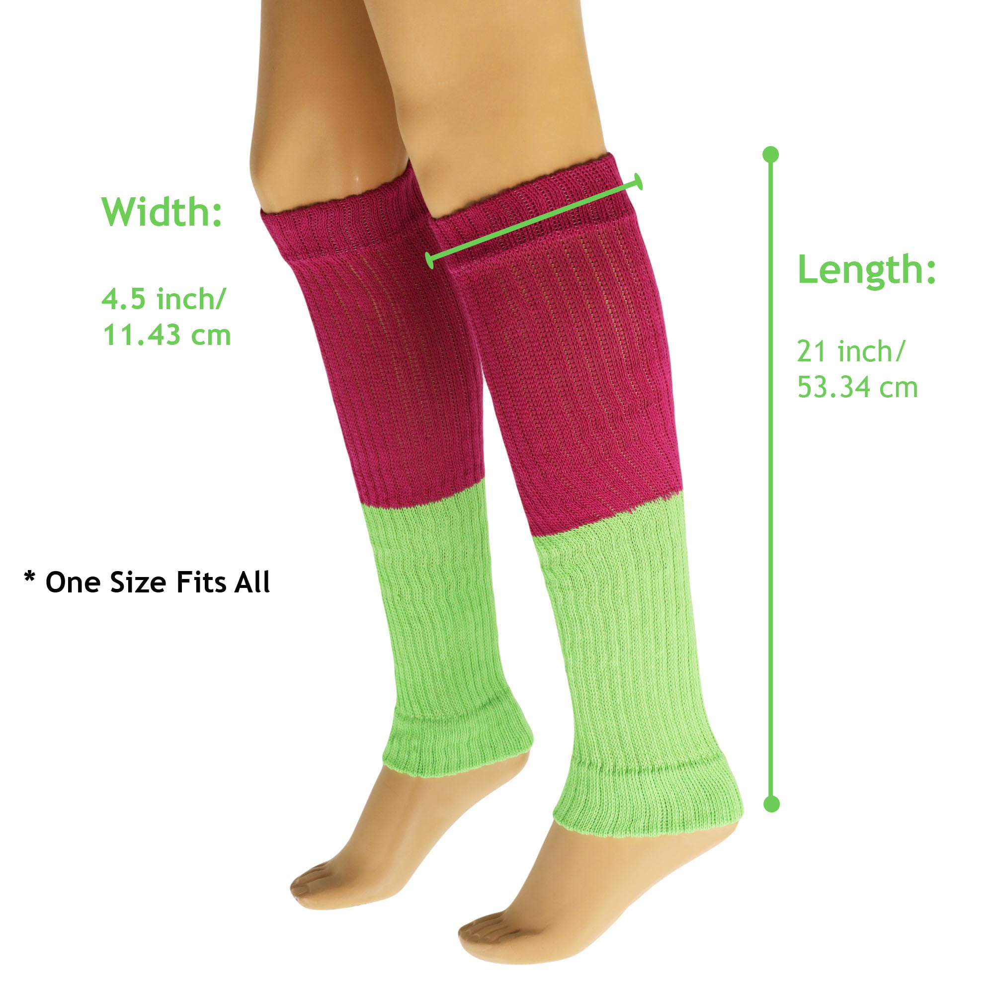Cotton Leg Warmers for Women Red 1 Pair Knitted Retro 