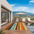 thumbnail image 2 of Orange Brown Wooden Outdoor Rug for Patio/Deck/Porch, Non-Slip Large Area Rug 4 x 6 Ft, Farmhouse Striped Modern Art Indoor Outdoor Rugs Washable Area Rugs, Reversible Camping Rug Carpet Runner, 2 of 8