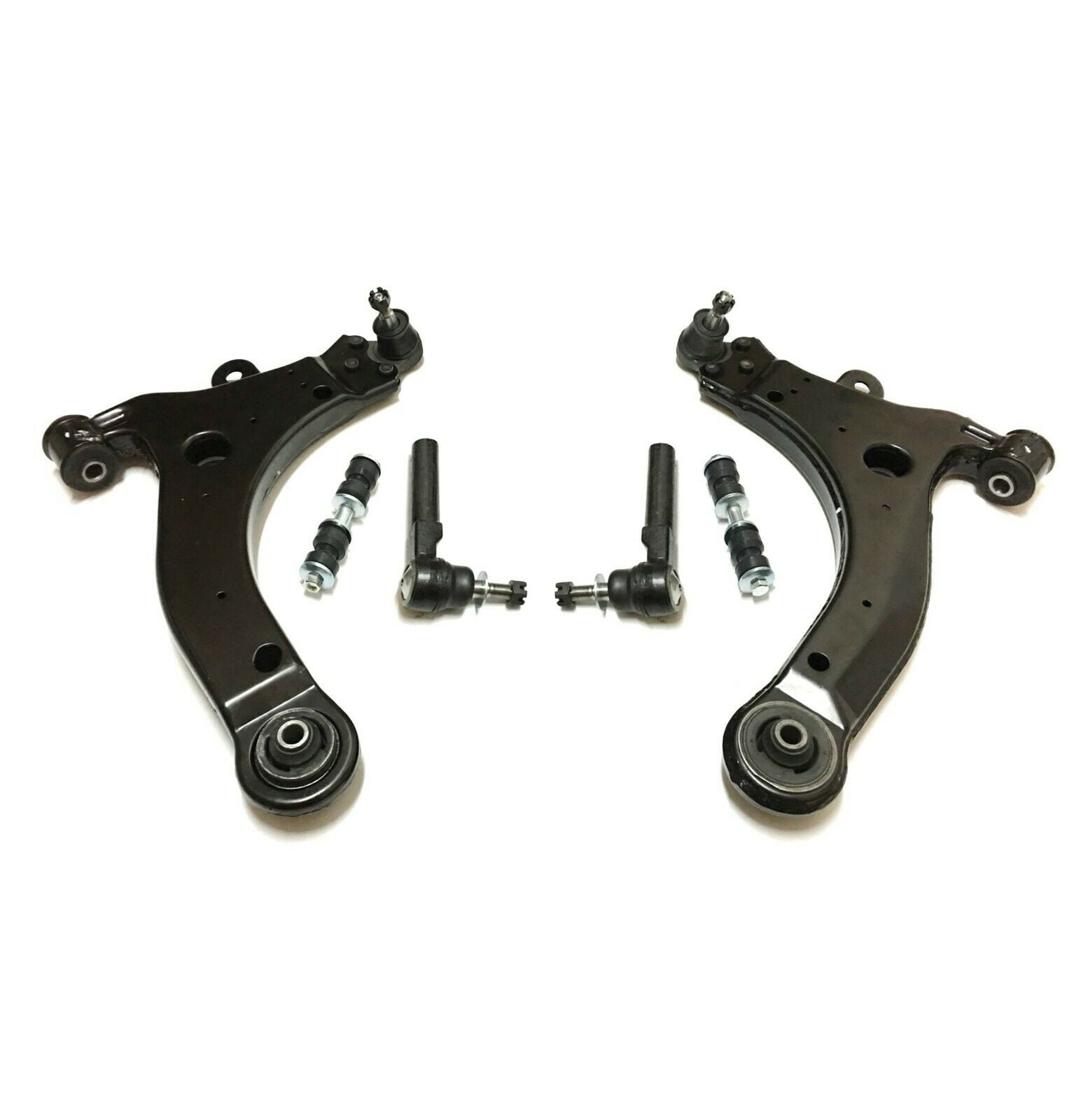 6 Pc Lower Control Arm with Ball Joints Outer Tie Rod Ends & Sway Bar