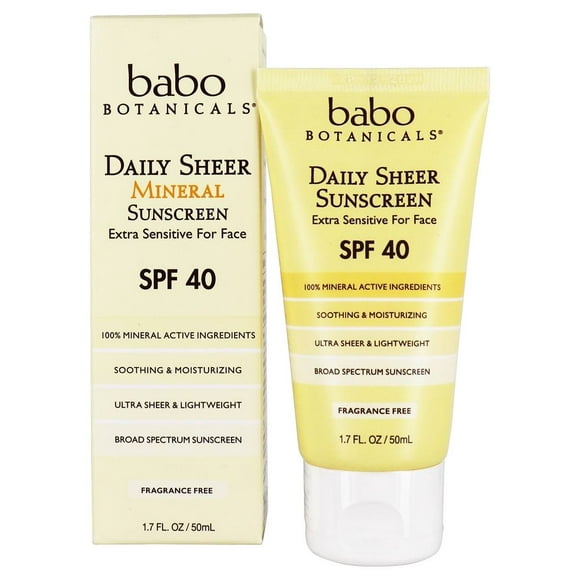 Babo Botanicals - Crème Solaire Minérale Pure 40 SPF - 1,7 fl. oz.