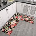 thumbnail image 2 of Pioneer Flower Floral Print Pattern Kitchen Rugs Sets Of 2,Anti Fatigue Kitchen Mat Rugs Non Slip Washable,Decorative Kitchen Floor Mats for Kitchen,Sink,Laundry,17"x30"+17"x47", 2 of 7