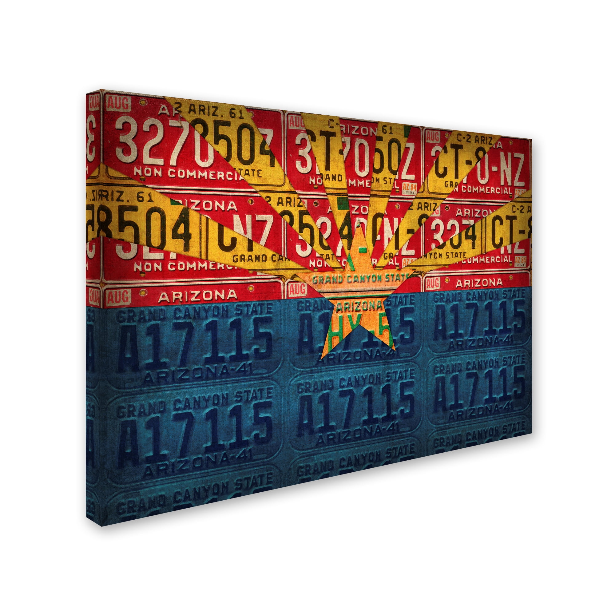 Trademark Fine Art 'Arizona State Flag License Plates' Canvas Art by Design Turnpike