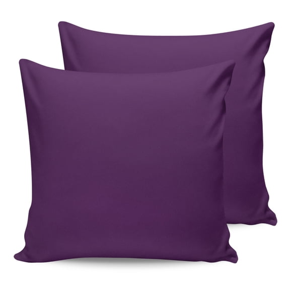 24x24 Pillow Covers Set of 2, Pure Dark Purple Throw Pillow Covers Decorative Couch Cushion Case, Simple Solid Color Microfiber Square Pillowcases for Bedroom Car Living Room