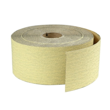 

POWERTEC 4RA1122 Premium Gold 2-3/4 Sandpaper Rolls | Sticky Back Adhesive – 220 Grit