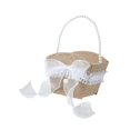 thumbnail image 4 of Cesta de la niña de la flor de arpillera Cesta de pétalos de flores con mango Bownot Body Flower Basket para banquete Decoración de la mesa de la C, 4 of 8