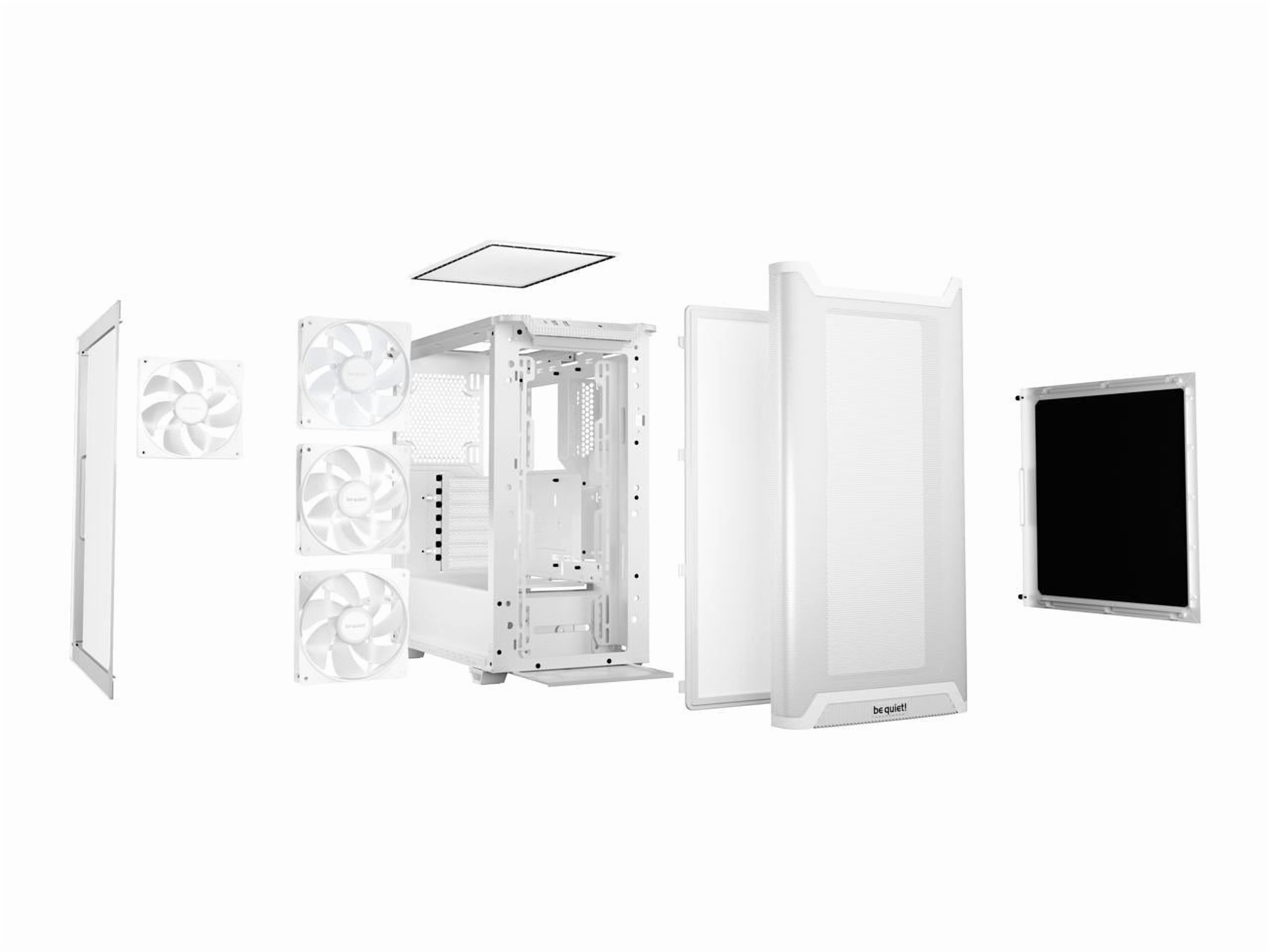 be quiet! Pure base 501 LX BGW79 White ABS / Steel / Tempered Glass Cases (Computer Cases - ATX Form)