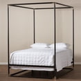 thumbnail image 6 of Bowery Hill Vintage Industrial Queen Metal Canopy Bed in Black, 6 of 6