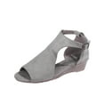 thumbnail image 2 of Zapatos planos de moda para mujer, sandalias informales de tacón de cuña hueca, zapatos de talla grande Wmkox8yii sa1181, 2 of 5