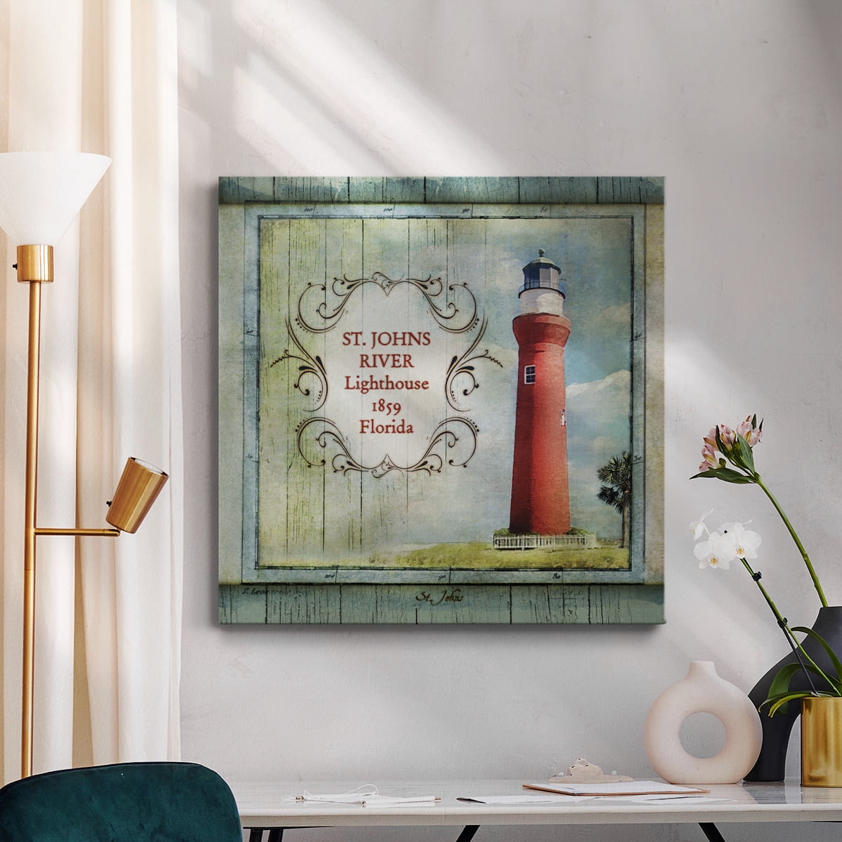 Wexford Home Florida Lighthouse XI-Premium Gallery Wrapped Canvas, 24" x 24" - Ready to Hang