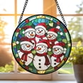 thumbnail image 7 of Pawberry Snowmen Families Window Hanging Stained Glass, Snowmen Families Suncatchers for Windows Stained Glass, Stained Glass Snowmen Families suncatcher, 7 of 7