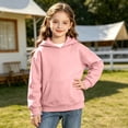 thumbnail image 4 of Besolor Toddler Kids Girls Hooded Sweatshirts Fall Winter Fleece Lined Warm Long Sleeve Pullover Tops with Pockets(12-13 Years,Pink), 4 of 6