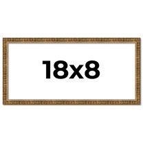 18x8 Frame Gold Kingsley Distressed Solid Wood Picture Frame Width 0.75 Inches | Interior Frame