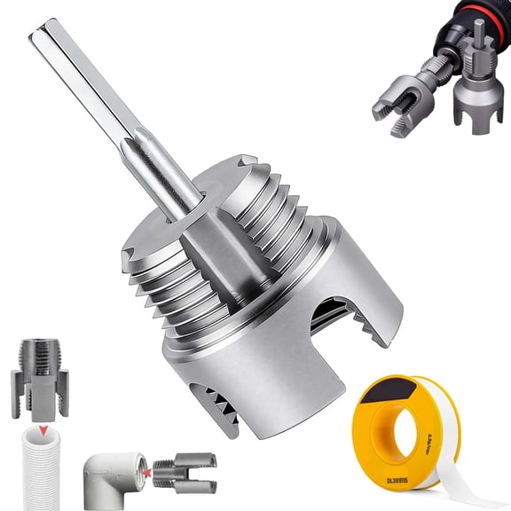 2026 Upgrade Pipe Tapping and Threading Tool, Integrated Internal & External Pipe Threading Tool, Dual-Function Pipe Thread Cutting Tool for 1/2" & 3/4"& 1" PVC/Plastic Pipes